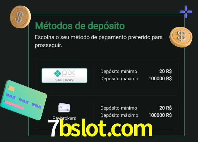 O cassino 7bslot.com oferece uma grande variedade de métodos de pagamento